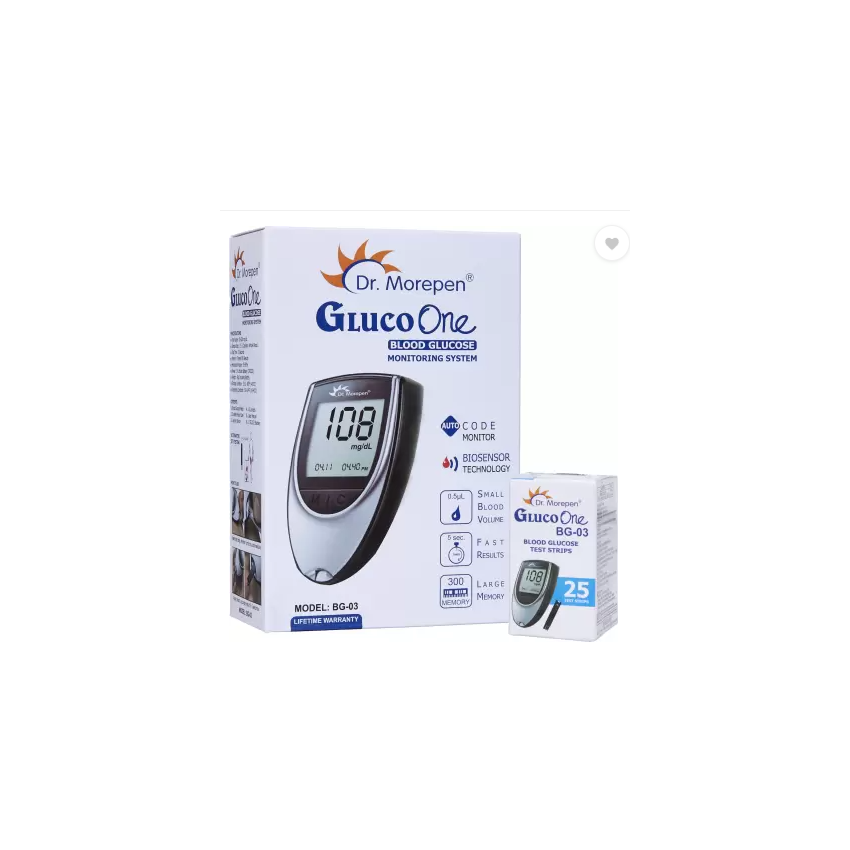 Dr. Morepen BG-03 with 25 strips Glucometer