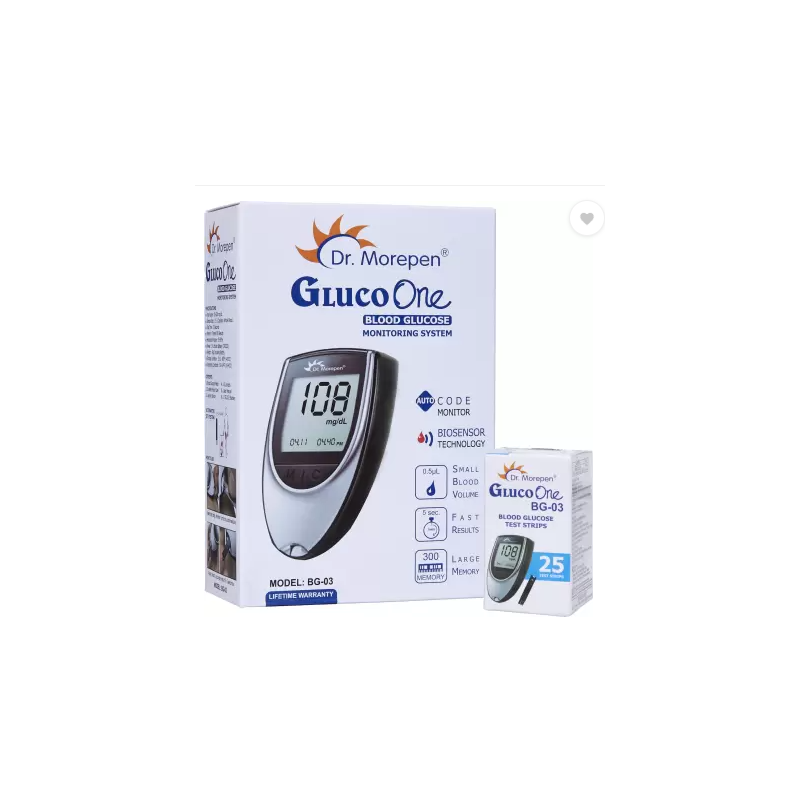 Dr. Morepen BG-03 with 25 strips Glucometer